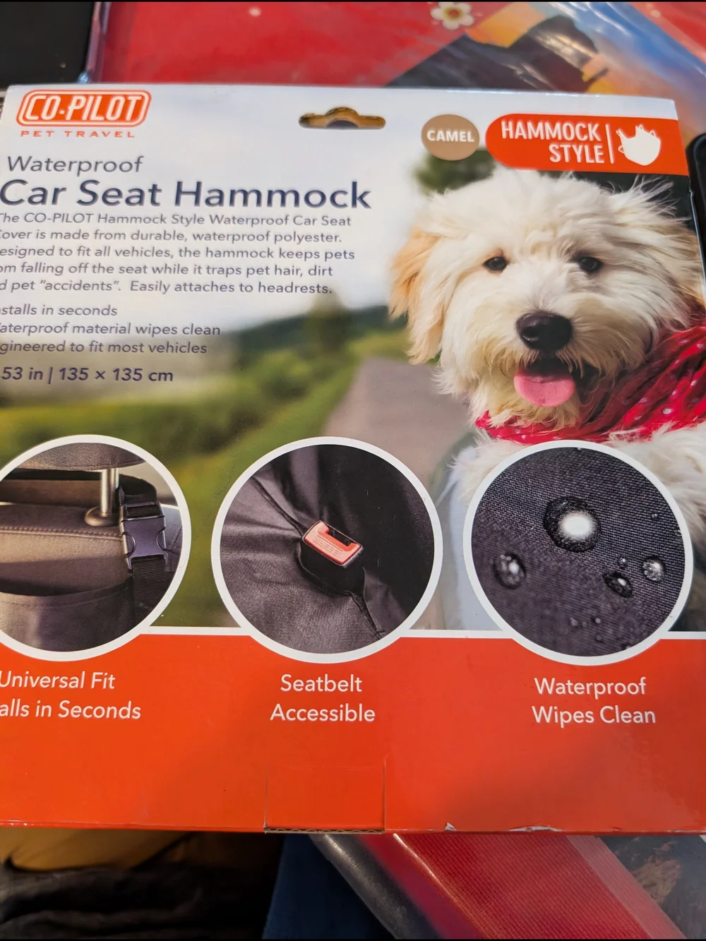 CoPilot Waterproof Car Seat Hammock - Tan